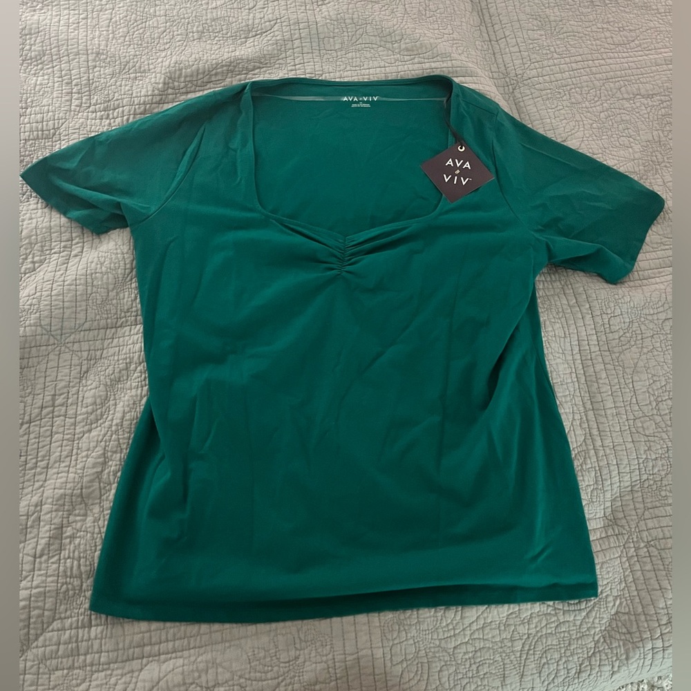 Ava & Viv 2x green t-shirt NWT
